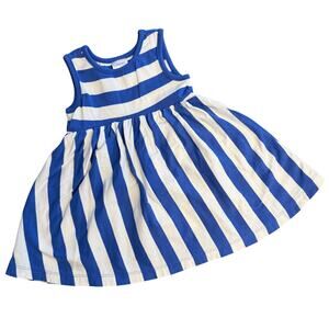 Hanna Andersson Sleeveless Dress Toddler Girl 2T Blue White Stripes
